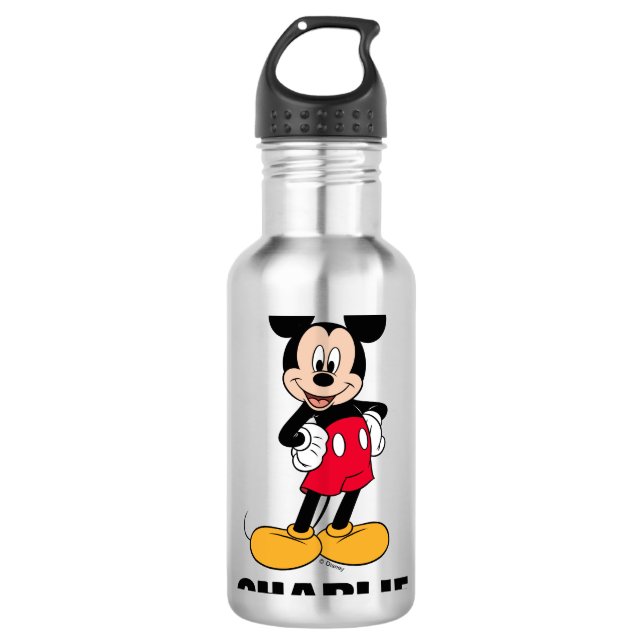 Mickey Mouse Smiling Pose Stainless Steel Water Bottle (Front)
