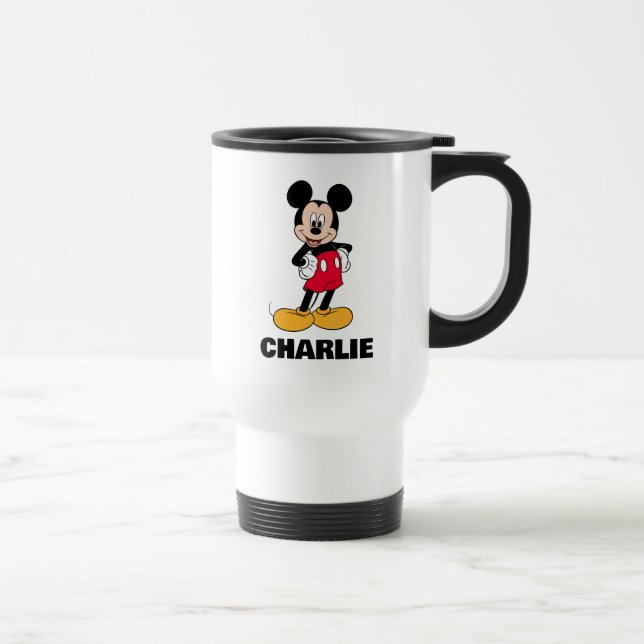 Mickey Mouse Smiling Pose Travel Mug (Right)
