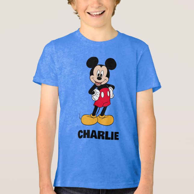Mickey Mouse Smiling Pose Tri-Blend Shirt (Front)