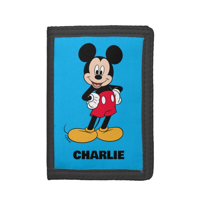 Mickey Mouse Smiling Pose Tri-fold Wallet (Front Vertical)
