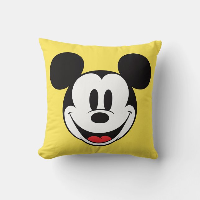 Mickey Mouse Smiling Throw Pillow (Front)