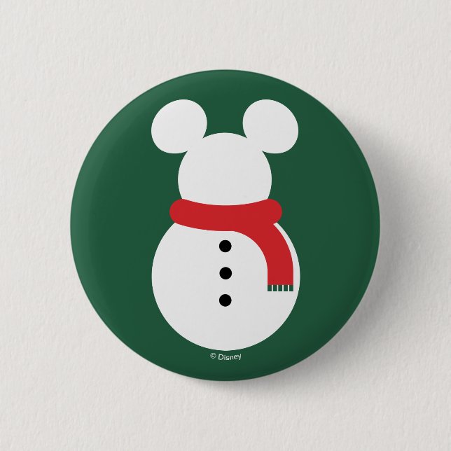 Mickey Mouse Snowman Button (Front)