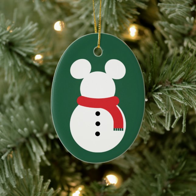 Mickey Mouse Snowman Ceramic Ornament (Tree)