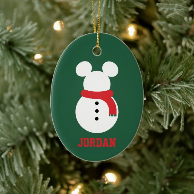Mickey Mouse Snowman Ceramic Ornament (Tree)
