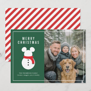 Mickey Mouse Snowman Holiday Card