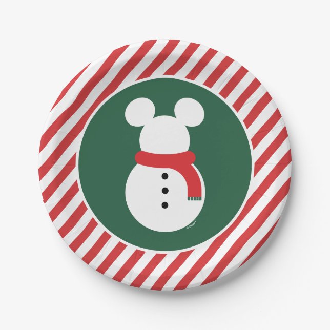 Mickey Mouse Snowman Paper Plates (Front)