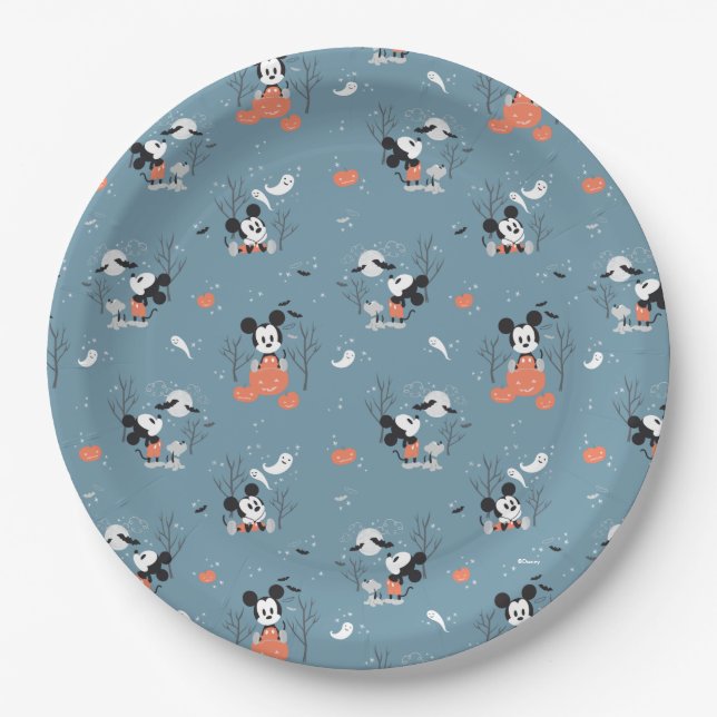 Mickey Mouse | Spooky Halloweeen Birthday  Paper Plates (Front)
