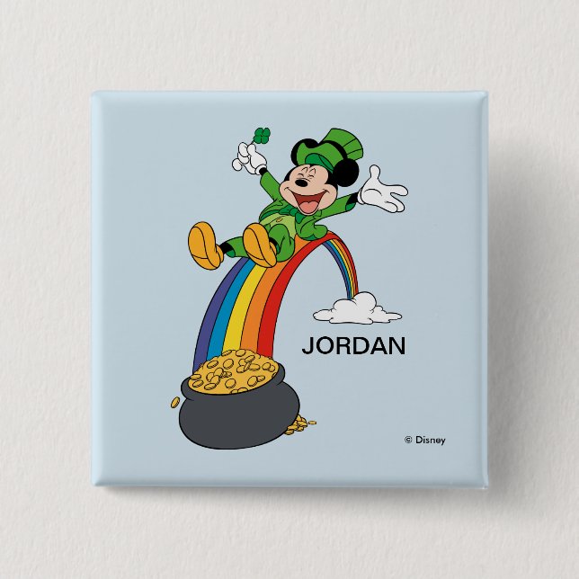 Mickey Mouse | St. Patrick's Day - Pot of Gold Button (Front)
