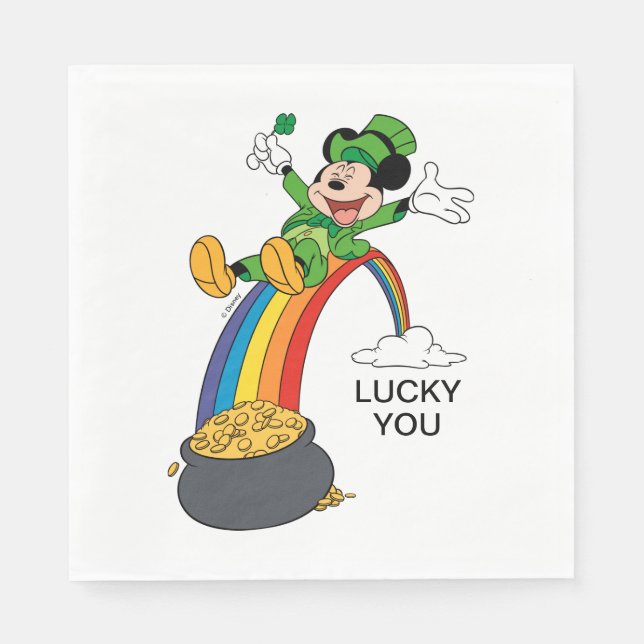 Mickey Mouse | St. Patrick's Day - Pot of Gold Napkins (Front)