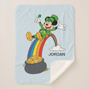 Mickey Mouse   St. Patrick's Day - Pot of Gold Sherpa Blanket