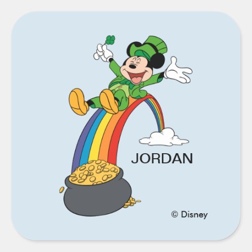Mickey Mouse  St Patricks Day _ Pot of Gold Square Sticker