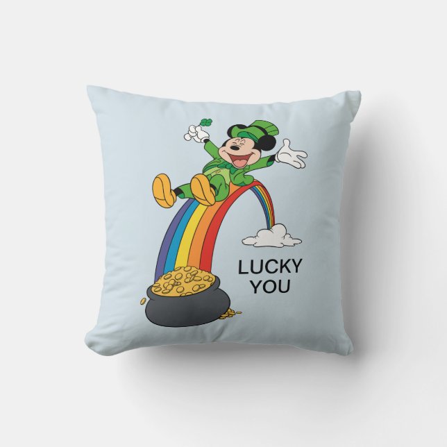 Mickey Mouse | St. Patrick's Day - Pot of Gold Throw Pillow (Front)