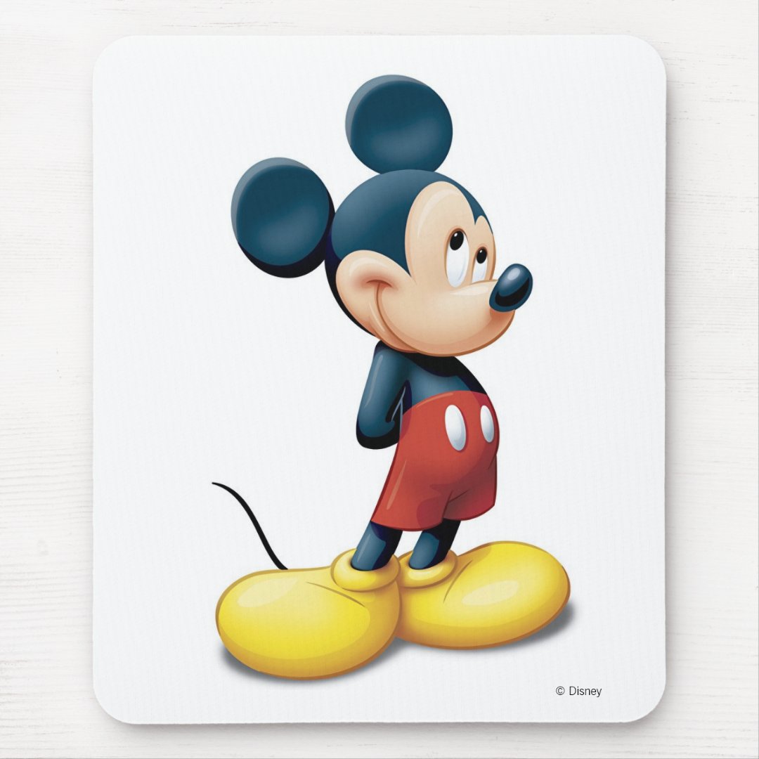 Mickey Mouse standing shy Mouse Pad | Zazzle