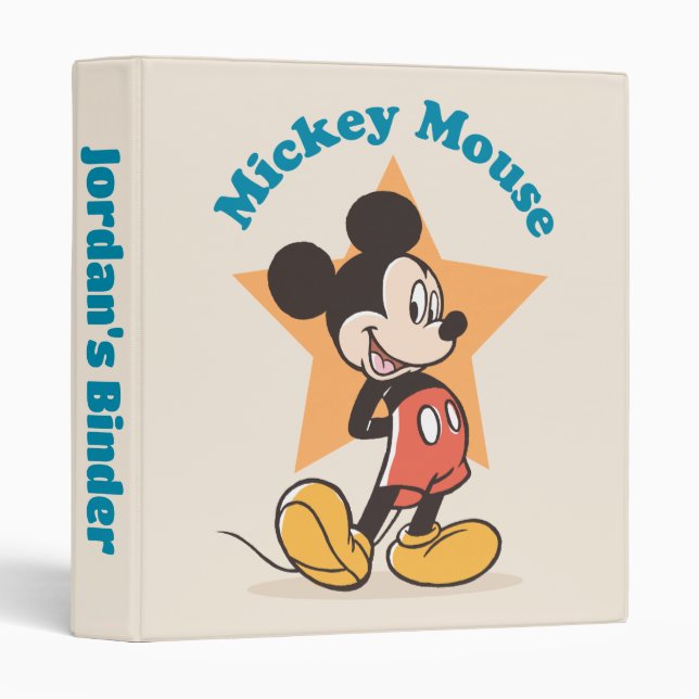 Mickey Mouse Star Name Graphic 3 Ring Binder (Front/Spine)