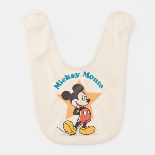 Mickey Mouse Star Name Graphic Baby Bib