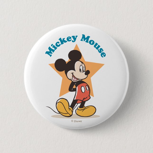 Mickey Mouse Star Name Graphic Button (Front)