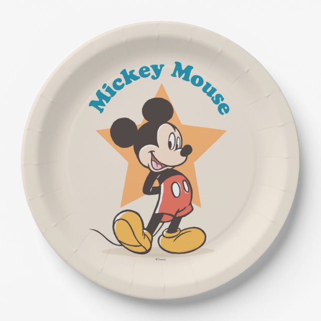 Mickey Mouse Star Name Graphic Paper Plates (Front)