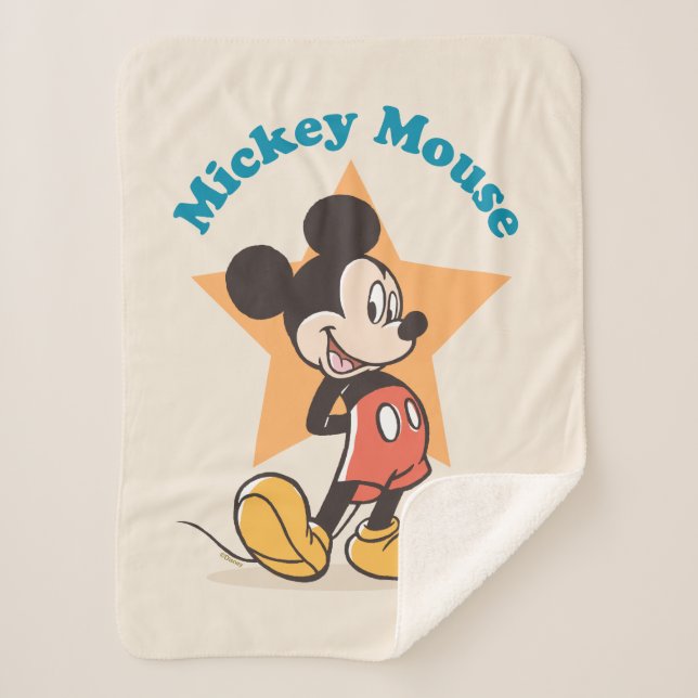 Mickey Mouse Star Name Graphic Sherpa Blanket (Front)