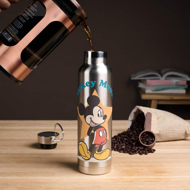 Mickey Mouse Star Name Graphic Water Bottle (Coffee)