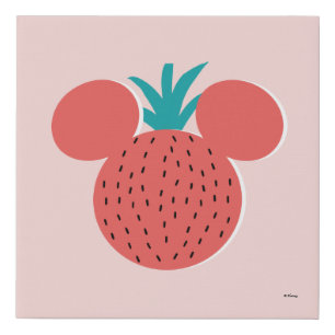 Mickey Mouse Strawberry Icon Faux Canvas Print
