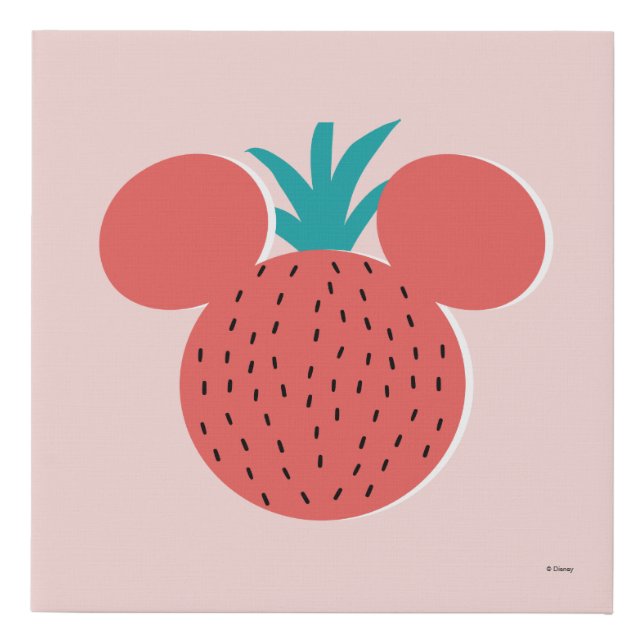 Mickey Mouse Strawberry Icon Faux Canvas Print (Front)