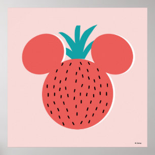 Mickey Mouse Strawberry Icon Poster