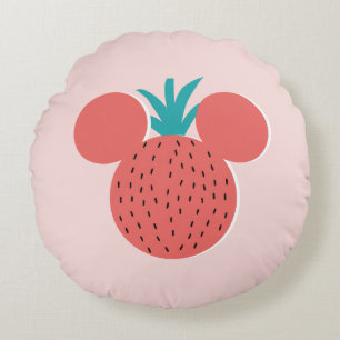 Mickey Mouse Strawberry Icon Round Pillow