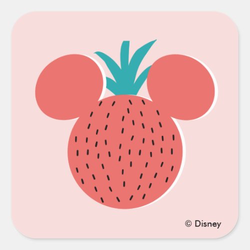 Mickey Mouse Strawberry Icon Square Sticker