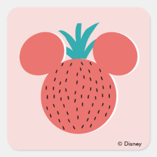 Mickey Mouse Strawberry Icon Square Sticker