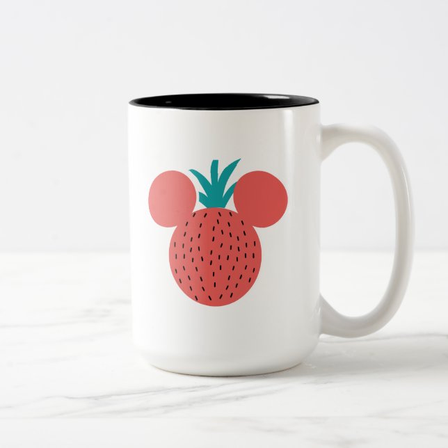 Mickey Mouse Strawberry Icon Two-Tone Coffee Mug (Right)