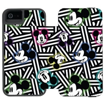 Mickey Mouse | Stripe Pattern Wallet Case For Iphone Se/5/5s by MickeyAndFriends at Zazzle