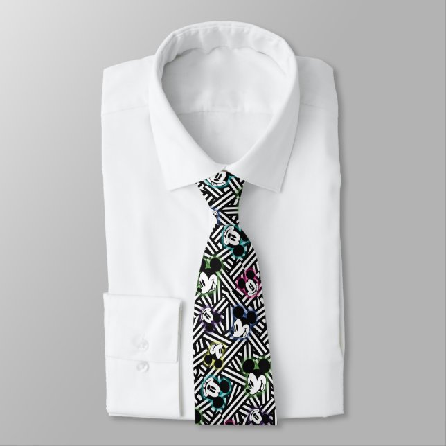 Mickey Mouse | Stripe Pattern Neck Tie (Tied)