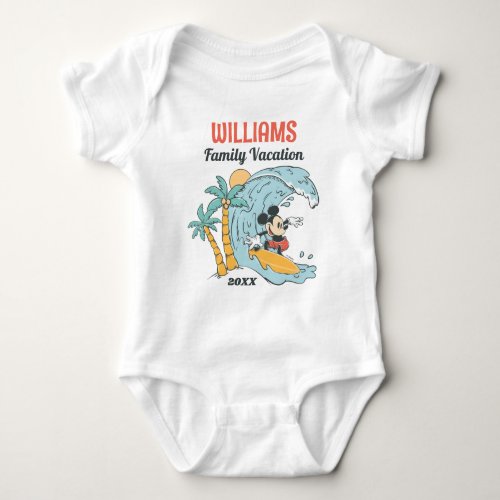 Mickey Mouse  Summer Beach Family Vacation Baby Bodysuit