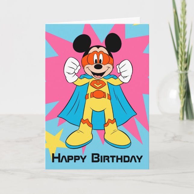 Mickey Mouse | Super Hero Cute Card (Front)