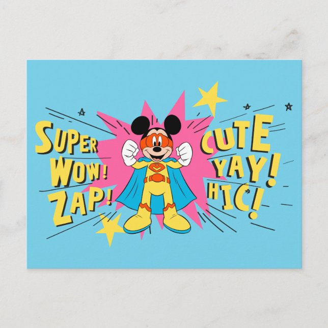 Mickey Mouse | Super Hero Cute Postcard (Front)