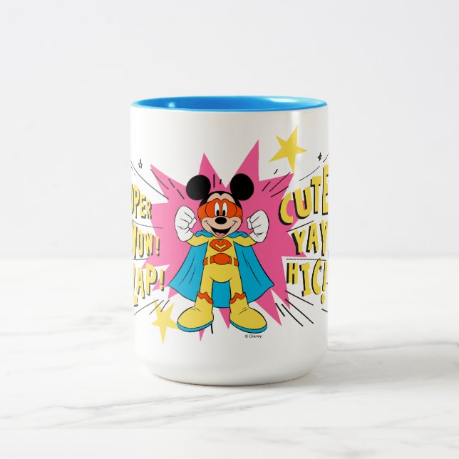 Mickey Mouse | Super Hero Cute Two-Tone Coffee Mug (Center)