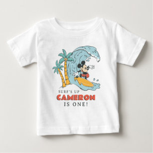 Mickey Mouse Surf's Up 1st Birthday Baby T-Shirt