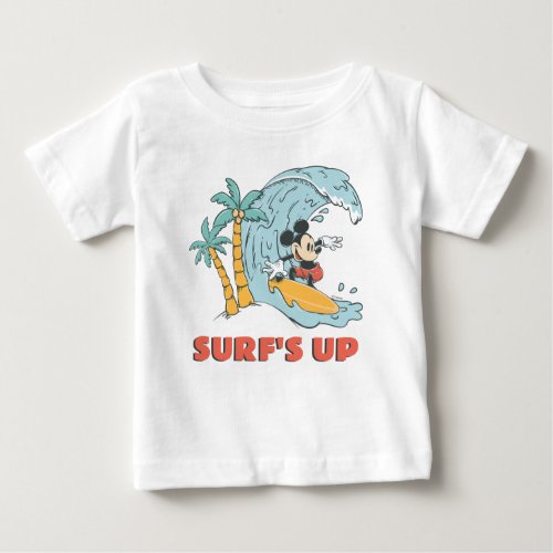 Mickey Mouse Surfs Up Birthday Baby T_Shirt