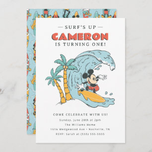 Mickey Mouse Surf's Up Summer Birthday Invitation