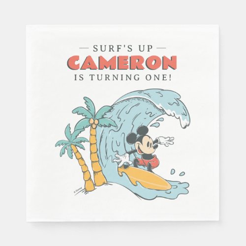 Mickey Mouse Surfs Up Summer Birthday Napkins