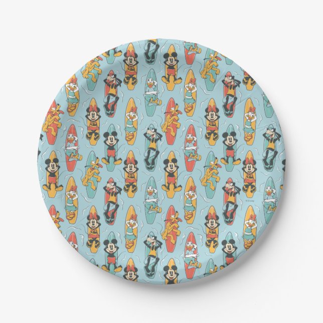 Mickey Mouse Surf's Up Summer Birthday Paper Plates (Front)