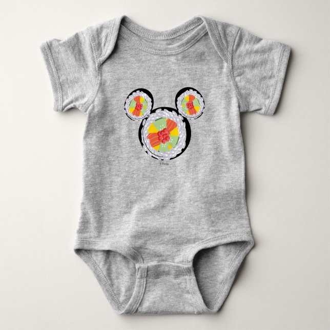 Mickey Mouse Sushi Icon Baby Bodysuit (Front)