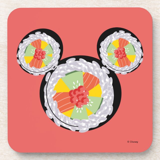 Mickey Mouse Sushi Icon Beverage Coaster (Front)