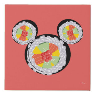 Mickey Mouse Sushi Icon Faux Canvas Print