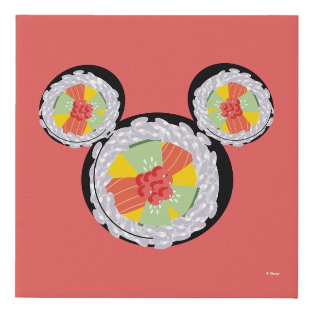 Mickey Mouse Sushi Icon Faux Canvas Print (Front)