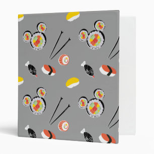 Mickey Mouse Sushi Icon Pattern 3 Ring Binder