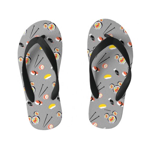 Mickey Mouse Sushi Icon Pattern Kids Flip Flops