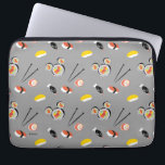 Mickey Mouse Sushi Icon Pattern Laptop Sleeve<br><div class="desc">Heads Up! This super cute pattern features Mickey icons in the shape of sushi. Personalize by adding your own custom text to this iconic Disney character.</div>