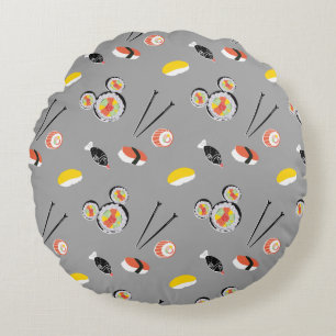Mickey Mouse Sushi Icon Pattern Round Pillow