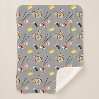 Mickey Mouse Sushi Icon Pattern Sherpa Blanket